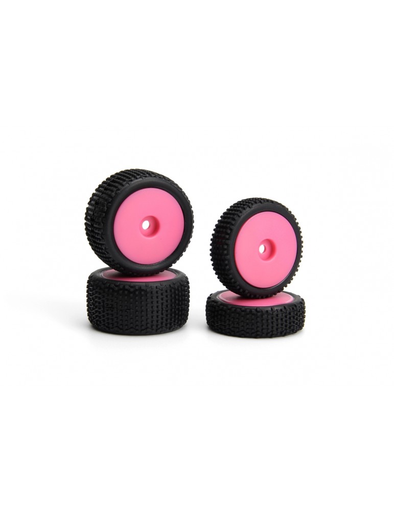 Sideline Buggy Wheel/Tire Set (Pink/Front/Rear)