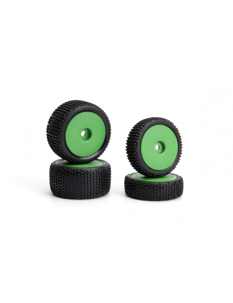 Sideline Buggy Wheel/Tire Set (Green/Front/Rear)
