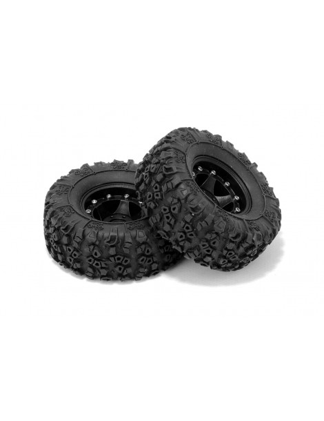 Pre-assembled wheel with tire, 1 pair