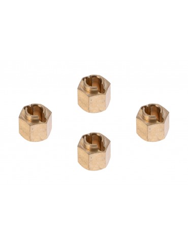 Wheel Hex (brass), 4 pcs
