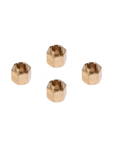 Wheel Hex (brass), 4 pcs