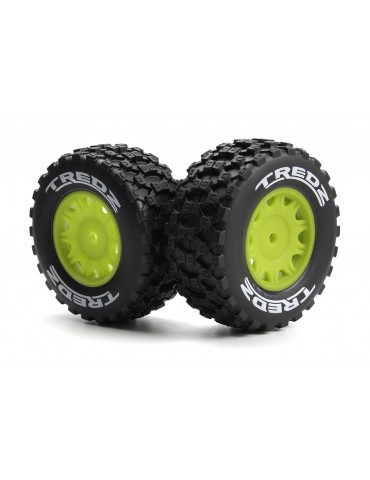 Assembled Wheel & Tyre Set (Fluoro Green/2pcs)