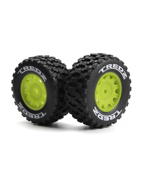 Assembled Wheel & Tyre Set (Fluoro Green/2pcs)
