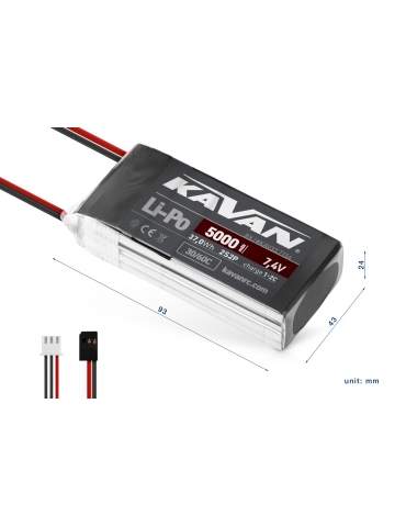 LiPo imtuvo akumuliatorius 5000 mAh 7.4V 30/60C – CyborgShop