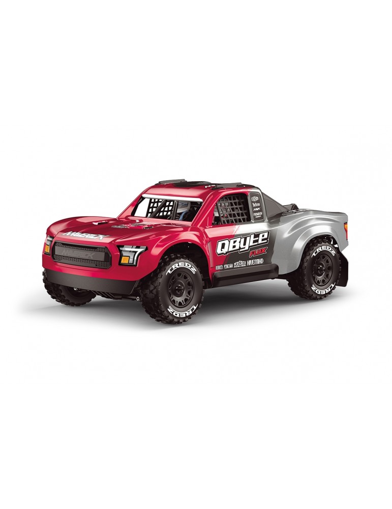 QByte SC Flux 1/12 4WD RTR raudonas RC Short Course modelis su bešepetiu varikliu