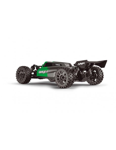 QByte XB Flux 1/12 4WD RTR žalias RC bagis su bešepetėliniu varikliu
