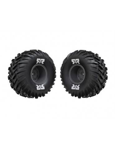 Arrma dBoots Cut Chevron MT Tire Set Glued, Gun metal