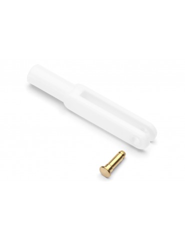 2124 Plastic clevis l 44 mm, slot width 3, pin dia 2,5, M3 White 2pcs