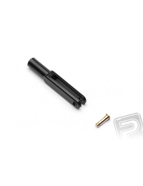 2125 Plastic clevis l 44 mm, slot width 3, pin dia 2,5, M3 Black 10 pcs