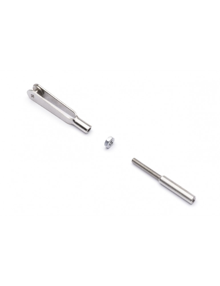Metal Clevis with Threaded Coupler M2, 2 Pcs.