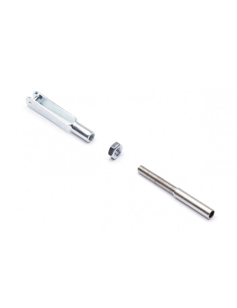 Metal Clevis with Threaded Coupler M3, 2 Pcs.