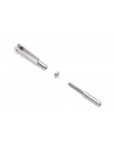 Metal Clevis with Threaded Coupler M2, 2 Pcs.