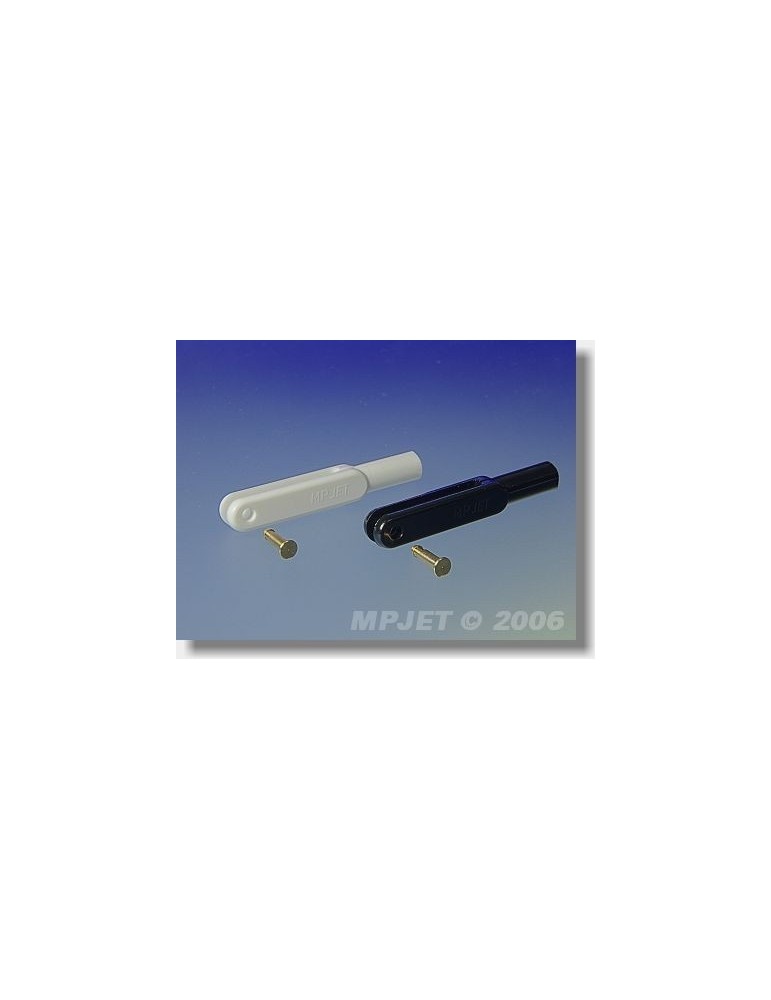 2124 Plastic clevis l 44 mm, slot width 3, pin dia 2,5, M3 Black 2pcs