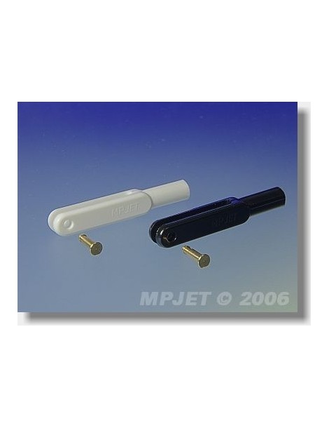 2124 Plastic clevis l 44 mm, slot width 3, pin dia 2,5, M3 Black 2pcs