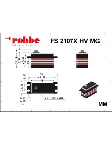 Robbe servo FS 2107X HV 21kg.cm 0.070s/60 MG Brushless 25T