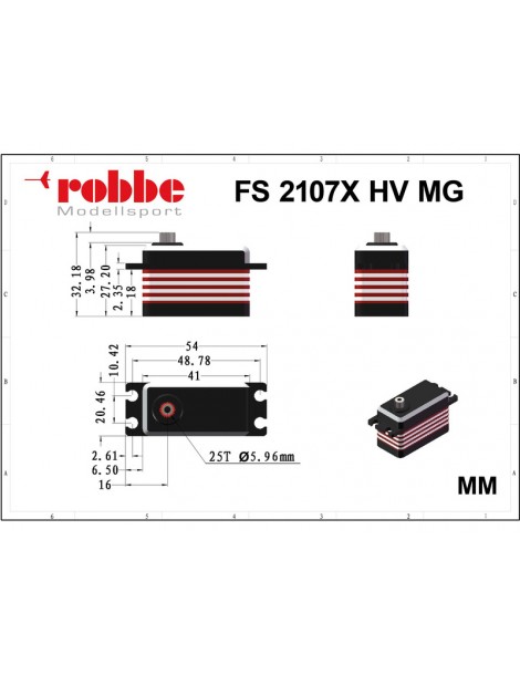 Robbe servo FS 2107X HV 21kg.cm 0.070s/60 MG Brushless 25T