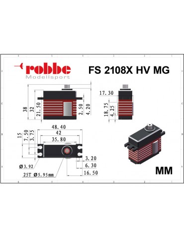 Robbe servo FS 2108X HV 21 kg.cm 0.080s/60 MG 25T