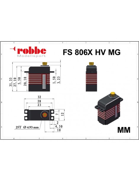 Robbe servo FS 806X HV 7.7kg.cm 0.58s/60 MG 25T (Mini)