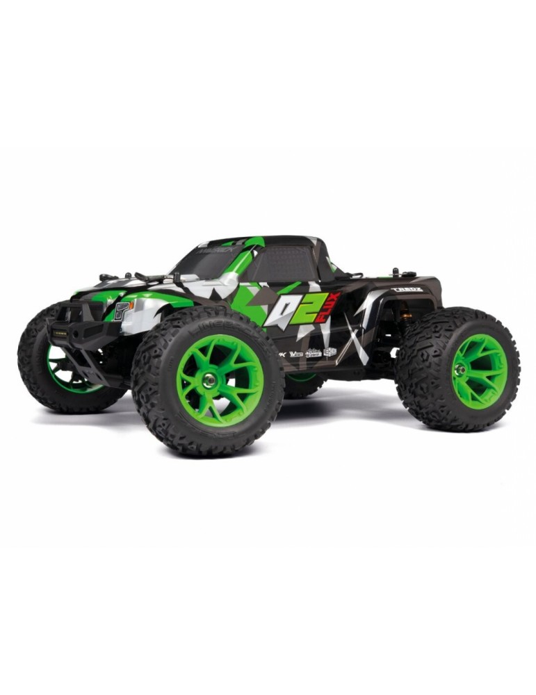 HPI Racing Quantum2 MT Flux žalias RC monster truck su neoniniais žaliais ratlankiais - CyborgShop