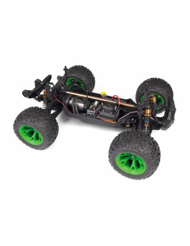 HPI Racing Quantum2 MT Flux žalias RC monster truck su neoniniais žaliais ratlankiais - CyborgShop