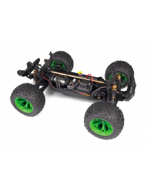 HPI Racing Quantum2 MT Flux žalias RC monster truck su neoniniais žaliais ratlankiais - CyborgShop