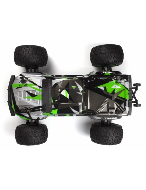 HPI Racing Quantum2 MT Flux žalias RC monster truck su neoniniais žaliais ratlankiais - CyborgShop
