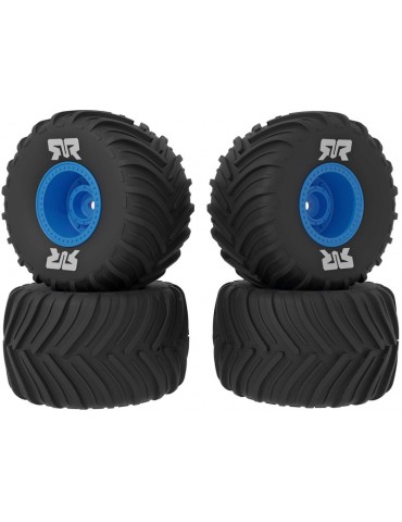 Arrma dBoots Chevron Mounted Tire Set Glued, Blue (2 Pairs): GROM