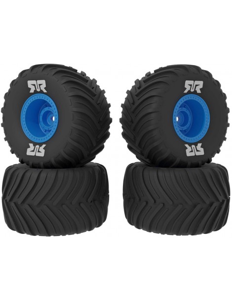 Arrma dBoots Chevron Mounted Tire Set Glued, Blue (2 Pairs): GROM