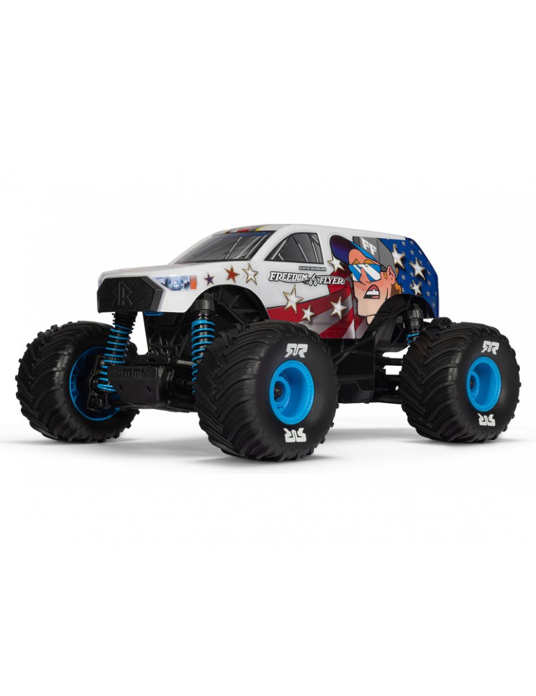 Arrma ARA2130FF Freedom Flyer Grom 4X4 baltas 1:16 RC monster truck su JAV vėliavos dizainu - CyborgShop