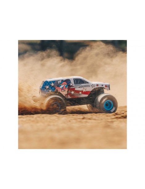 Arrma ARA2130FF Freedom Flyer Grom 4X4 baltas 1:16 RC monster truck su JAV vėliavos dizainu - CyborgShop