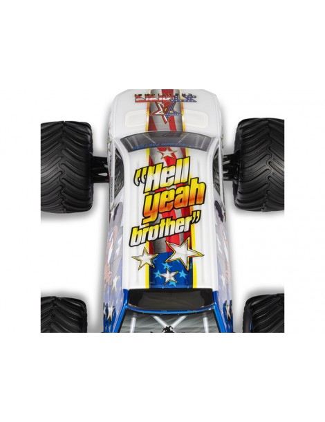 Arrma ARA2130FF Freedom Flyer Grom 4X4 baltas 1:16 RC monster truck su JAV vėliavos dizainu - CyborgShop