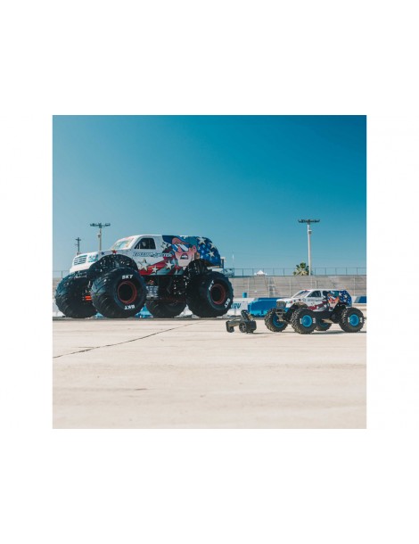 Arrma Gorgon 223S BLX DSC 1:10 2WD RTR Freedom Flyer baltas RC modelis Monster Truck - CyborgShop