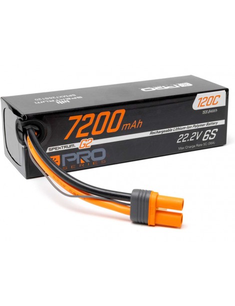 Spektrum 22.2V 7200mAh 6S 120C Smart G2 LiPo: IC5
