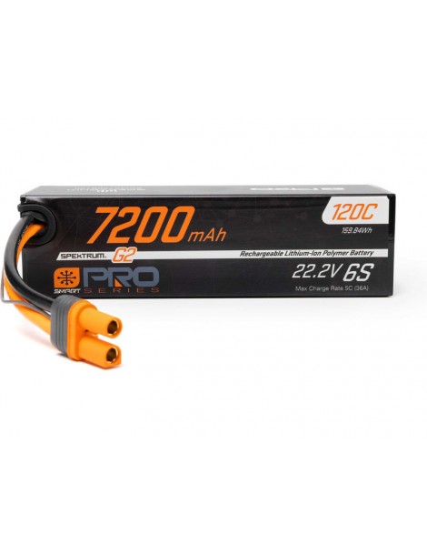 Spektrum 22.2V 7200mAh 6S 120C Smart G2 LiPo: IC5