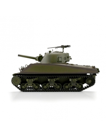 RC tankas M4A3 Sherman 1/16 BB+IR su metaliniais vikšrais žalias - CyborgShop