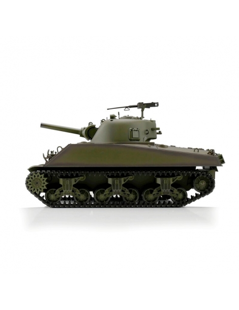 RC tankas M4A3 Sherman 1/16 BB+IR su metaliniais vikšrais žalias - CyborgShop