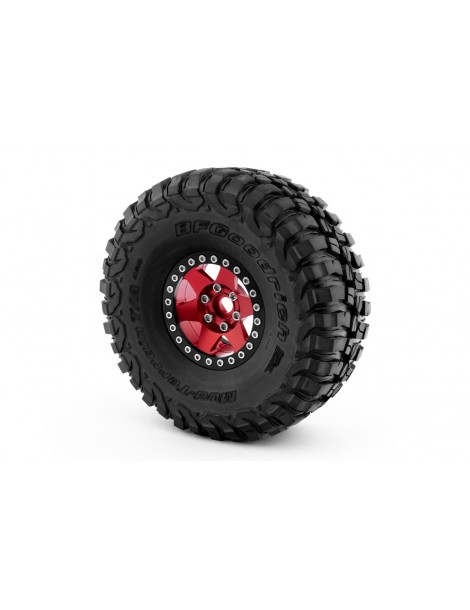 1.9'' Aluminum 6-spoke Beadlock Rims for 1/10 Crawler Red - 2pcs