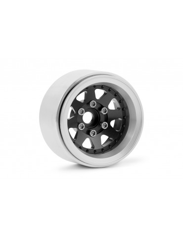 KAV52.2.018 juodi 1,9 colio aliuminio Beadlock ratlankiai su -10 mm išnešimu, du vienetai - CyborgShop