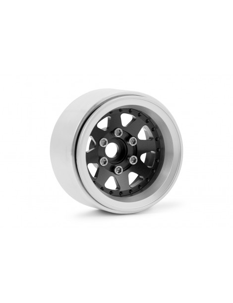 KAV52.2.018 juodi 1,9 colio aliuminio Beadlock ratlankiai su -10 mm išnešimu, du vienetai - CyborgShop
