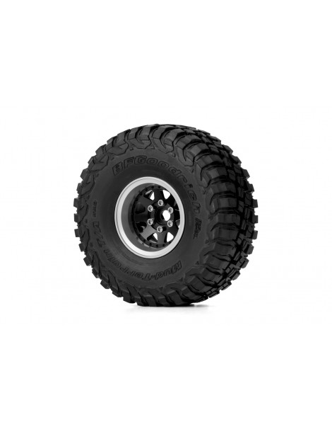 KAV52.2.018 juodi 1,9 colio aliuminio Beadlock ratlankiai su -10 mm išnešimu, du vienetai - CyborgShop