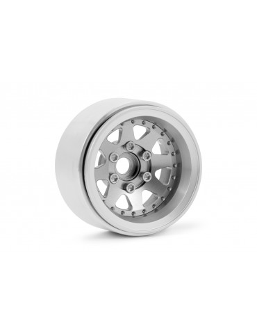 1.9'' Aluminum Beadlock Rims Offset -10 mm for 1/10 Crawler Silver - 2pcs