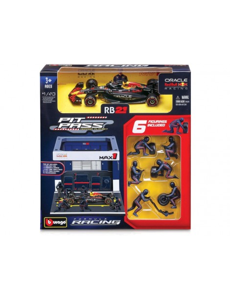 Bburago Oracle Red Bull Racing RB21 (2025) 1:43 1 Verstappen (Pit Pass Set)