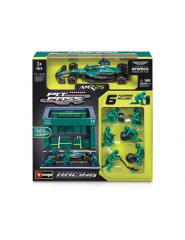 Bburago Aston Martin AMR25 (2025) 1:43 14 Alonso (Pit Pass Set)