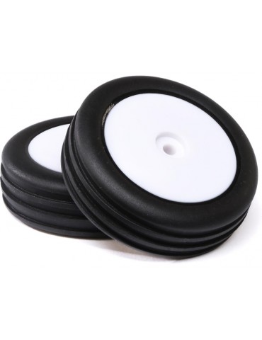 Losi Wide Body Rib, Front, Mounted Tires, White (2): Mini B