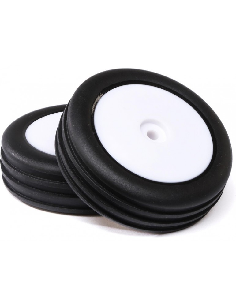 Losi Wide Body Rib, Front, Mounted Tires, White (2): Mini B