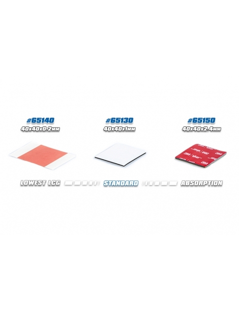 L65150 dvipusės lipnios 40 × 40 × 2,4 mm tvirtinimo pagalvėlės, dešimt vienetų - CyborgShop