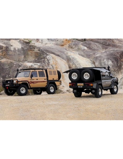 RGT EX86160 smėlio spalvos Land Commander 1:10 4WD RTR RC crawler modelis su gerve ir stogo bagažine - CyborgShop
