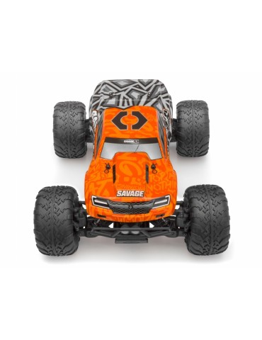 HPI Savage XS Flux GT2 1:14 4WD RC monster truck su dekoruotu kėbulu - CyborgShop
