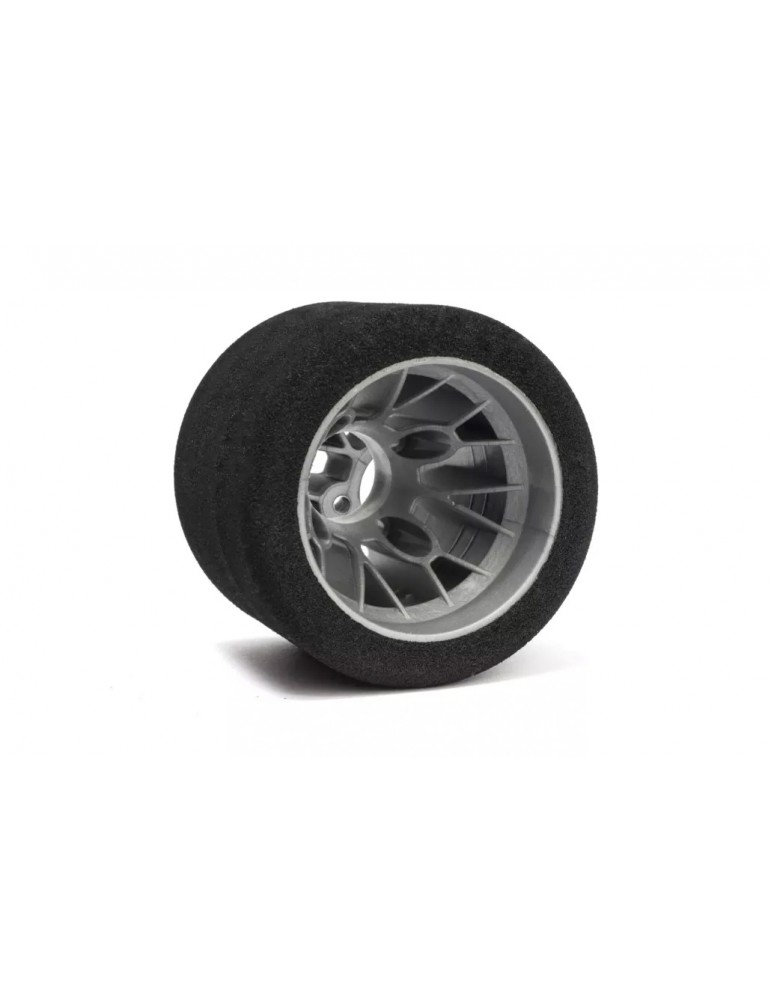Hot Race 1/10 Rear Foam Tires Shore 30 (2pcs/silver rims)