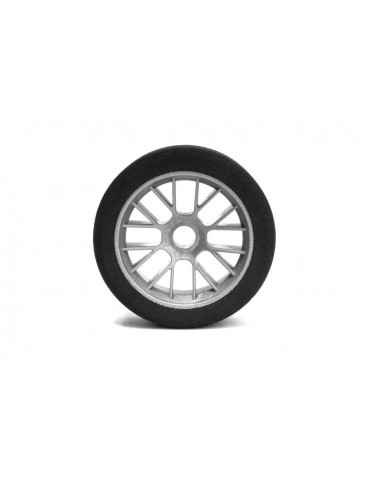 Hot Race 1/10 Front Foam Tires Shore 32(2pcs/silver rims)